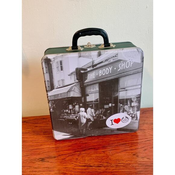 The Body Shop Tin Storage Case Suitcase Bag Large Market VTG Empty Storage Brief - Picture 1 of 8